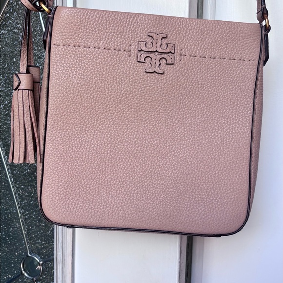 Tory Burch Devon McGraw nude/Pink Swingback Crossbody Bag - Picture 8 of 11